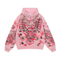 Vale Forever Pink Wing Cross Graphic Hoodie