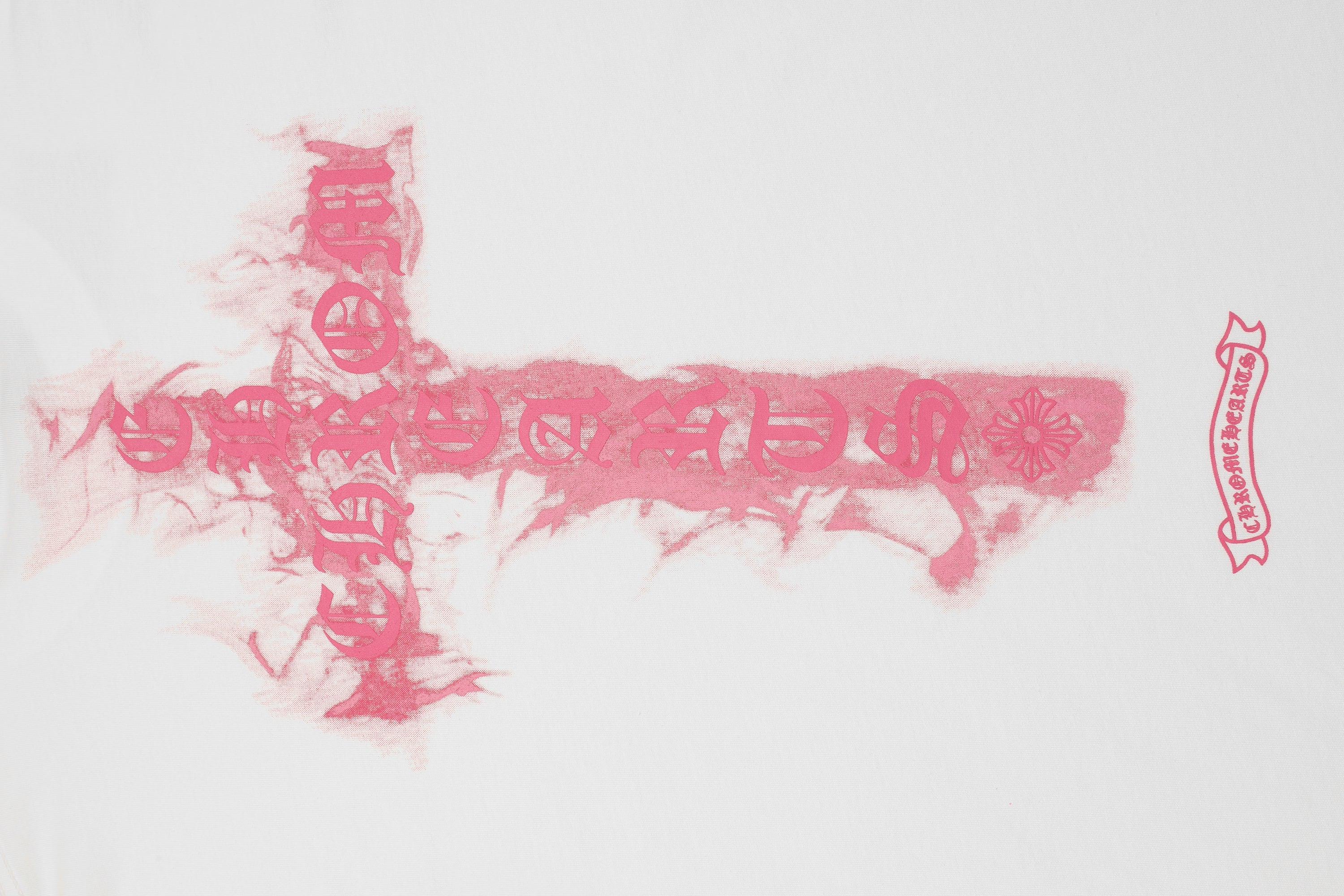 Chrome Hearts Black Base Pink Flame Cross T-shirt P65