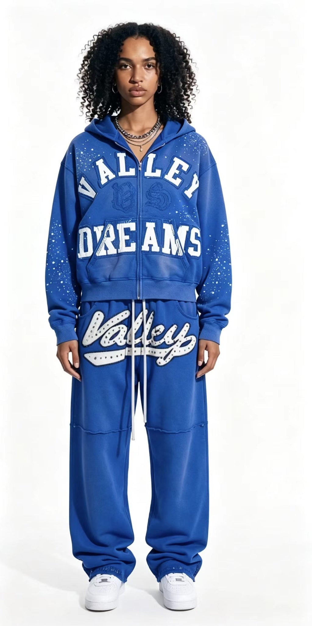Vale Forever Classico Zip Up Hoodie Sapphire Blue