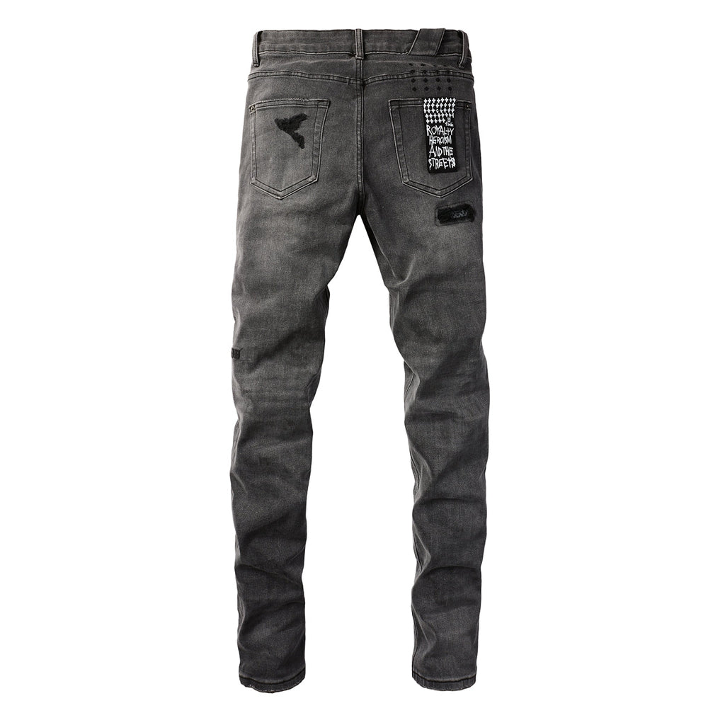 Essential Black Denim Jeans with Logo Patch 3010