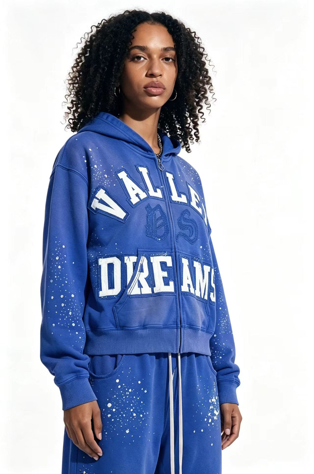 Vale Forever Classico Zip Up Hoodie Sapphire Blue