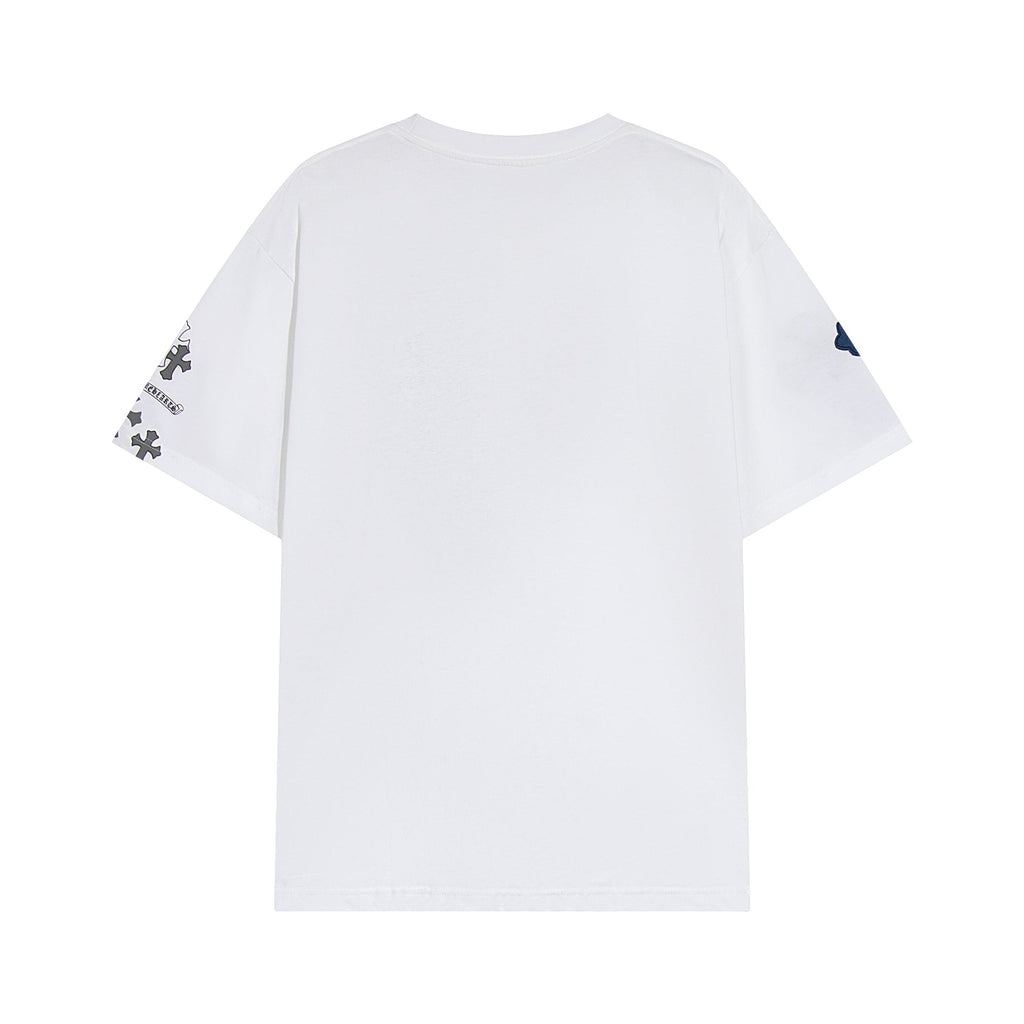 Chrome Hearts Cross Metal Denim Spliced Short-Sleeve T-shirt TB14