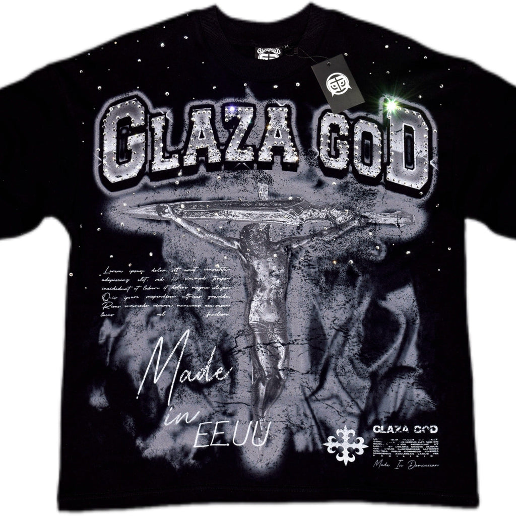 GLAZA GOD Crucifixion -Vol. 5-  T-Shirt Oversized-BLACK
