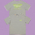 Gallery Dept. Striped Hollywood Logo Short Sleeve T-Shirt - Grey/White