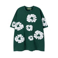 Denim Tears Cotton Wreath Graphic T-Shirt - Dark Green / Oversized Streetwear