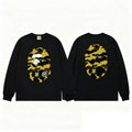BAPE Style Big Camo Ape Head Long-Sleeve Tee - Black/Yellow