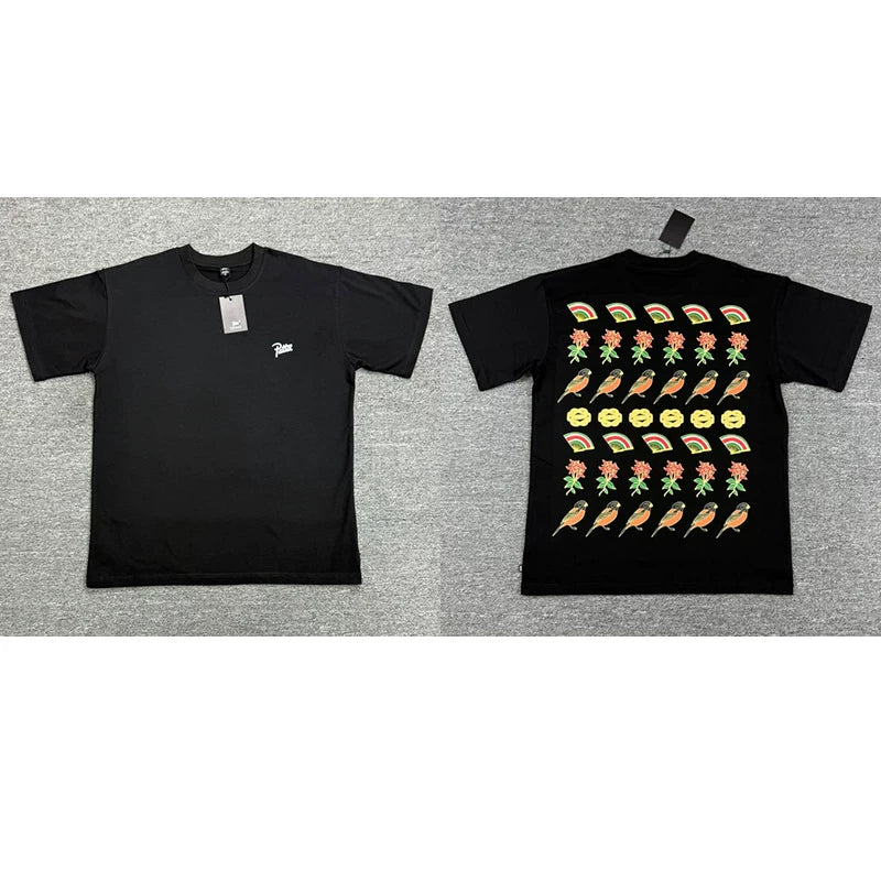 Patta Stacked Fruit Graphic Black Short Sleeve T-shirt Unisex