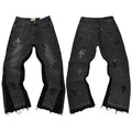Gallery Dept. Cross Patch Contrast Side Panel Washed Black Denim Jeans
