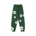 Denim Tears Cotton Wreath Graphic Sweatpants - Forest Green / Relaxed Streetwear Fit