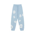 Denim Tears Cotton Wreath Graphic Sweatpants - Light Blue / Relaxed Streetwear Fit