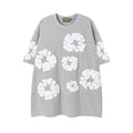Denim Tears Cotton Wreath Graphic T-Shirt - Heather Grey / Oversized Fit