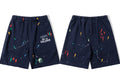 Gallery Dept. Paint Splatter French Terry Shorts - Dark Navy