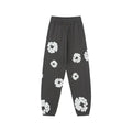 Denim Tears Cotton Wreath Graphic Sweatpants - Charcoal Grey / Relaxed Streetwear Fit
