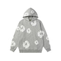 Denim Tears Cotton Wreath Graphic Hoodie - Heather Grey / Relaxed Streetwear Fit
