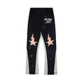 Gallery Dept. "GALERIE DEPT." Checkered Star Graphic Paint Splatter Contrast Panel Sweatpants - Black & Grey