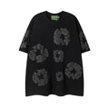 Denim Tears Cotton Wreath Graphic T-Shirt - Black on Black / Oversized Streetwear