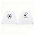 BAPE x Chrome Hearts Style Horseshoe & Cross Long-Sleeve Tee - White