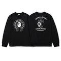 BAPE x Chrome Hearts Style Horseshoe & Cross Long-Sleeve Tee - Black