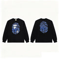 BAPE Style Big Camo Ape Head Long-Sleeve Tee - Black/Blue