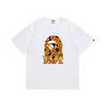 BAPE Style Flame & Logo Ape Head Short-Sleeve Tee - White