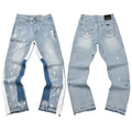 Gallery Dept. Contrast Side Panel & Paint Splatter Light Wash Denim Jeans