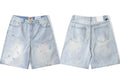 Gallery Dept. Paint Splatter Denim Shorts - Light Blue