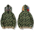 BAPE Style Camo Shark Full-Zip Hoodie - Classic Green