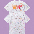 Gallery Dept. Paint Splatter Gradient Logo Short Sleeve T-Shirt - White