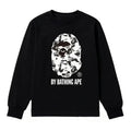 BAPE Style "BY BATHING APE" Camo Ape Head Long-Sleeve Tee - Black/Monochrome Camo