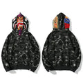 BAPE Style Camo Tiger Full-Zip Hoodie - Dark Grey/Black