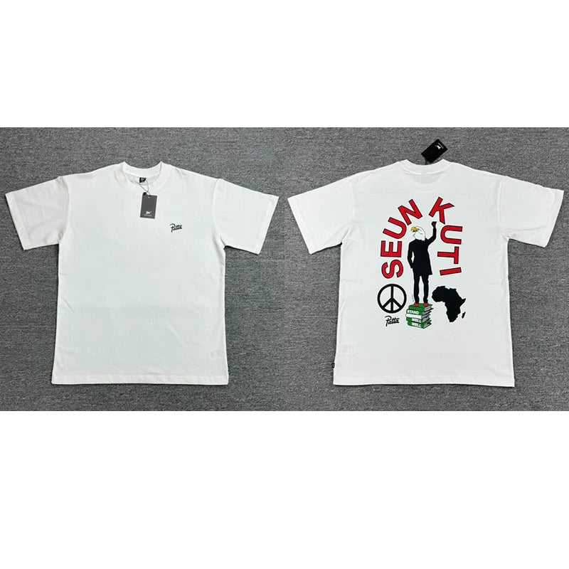 Patta Peace Figure Graphic White Short Sleeve T-shirt Unisex
