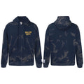 Gallery Dept. "Water Ripple" Zip Hoodie – Navy Blue Tie-Dye, Gold Logo
