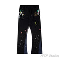 Gallery Dept. "DEPT. de la GALERIE" Paint Splatter Contrast Panel Sweatpants - Black