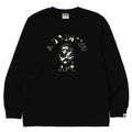BAPE Style Arch Logo Monochrome Camo Ape Head Long-Sleeve Tee - Black