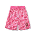BAPE Style Camo & Ape Head Casual Shorts - Pink
