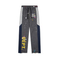 Gallery Dept. "DEPT. de la GALERIE" Vertical Logo Paint Splatter Contrast Panel Sweatpants - Charcoal Grey