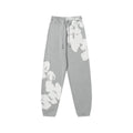 "Denim Tears" Grey & White Floral Pattern Oversized Sweatpants