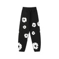 "Denim Tears" Black Floral Pattern Oversized Sweatpants