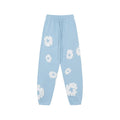 "Denim Tears" Light Blue Floral Pattern Oversized Sweatpants