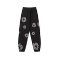"Denim Tears" Black & Grey Floral Pattern Oversized Sweatpants