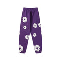 "Denim Tears" Purple Floral Pattern Oversized Sweatpants