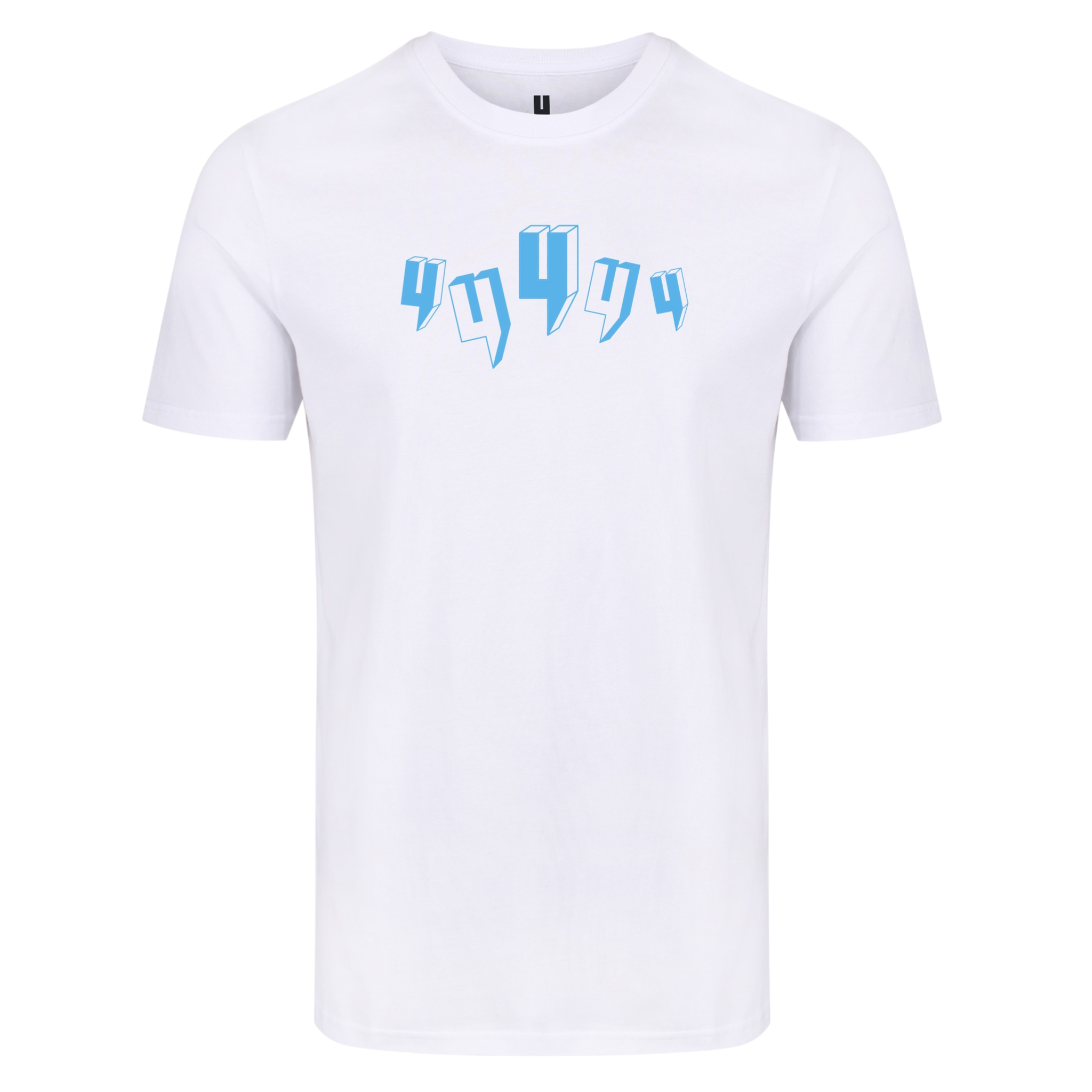 WHITE TEE FIVE Y LOGO BABY BLUE