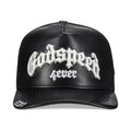 Godspeed Forever Black Leather Trucker Hat
